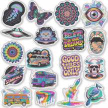 Trippy Hippie Kunst op maat gesneden vinyl sticker