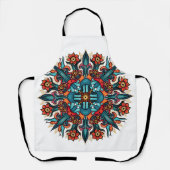 Trippy Hippie Mandala - Psychedelische paddenstoel Schort (Voorkant)