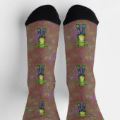 Trippy Hippie Psychedelic Frog Peace Retro Uniek Sokken (Top)