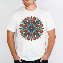 Trippy hippie psychedelic groovy mushroom mandala