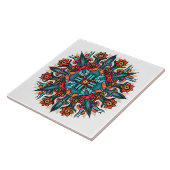 Trippy hippie psychedelic groovy mushroom mandala tegeltje (Zijkant)