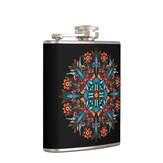 Trippy hippie psychedelic groovy paddenstoel raar heupfles (Rechts)