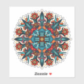 Trippy hippie psychedelic groovy paddenstoel raar sticker (Vel)