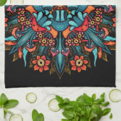 Trippy hippie psychedelic groovy paddenstoel raar theedoek (Gevouwen)