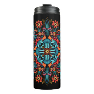 Trippy hippie psychedelic groovy paddenstoel raar thermosbeker