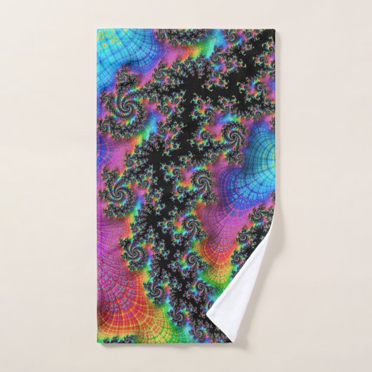 Trippy Hippie Psychedelic Rainbow Spiral Fractal Bad Handdoek (Handdoek)