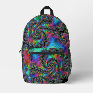 Trippy Hippie Psychedelic Rainbow Spiral Fractal Bedrukte Rugzak