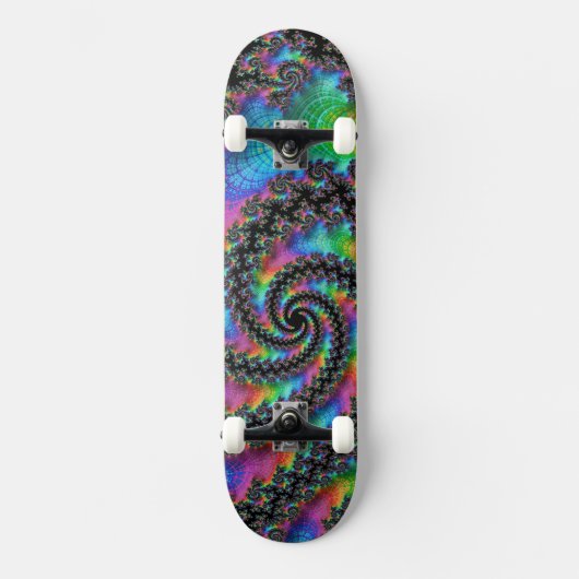 Trippy Hippie Psychedelic Rainbow Spiral Fractal Persoonlijk Skateboard (Voorkant)