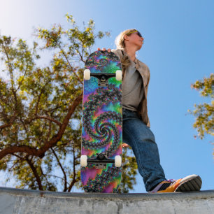 Trippy Hippie Psychedelic Rainbow Spiral Fractal Persoonlijk Skateboard