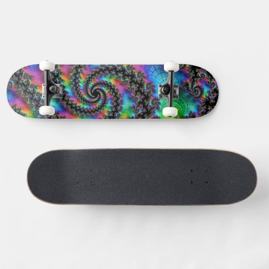 Trippy Hippie Psychedelic Rainbow Spiral Fractal Persoonlijk Skateboard (Horizontaal)