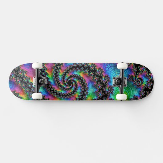 Trippy Hippie Psychedelic Rainbow Spiral Fractal Persoonlijk Skateboard (Horizontaal)
