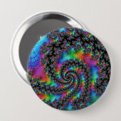 Trippy Hippie Psychedelic Rainbow Spiral Fractal Ronde Button 4,0 Cm (Voorkant /achterkant)