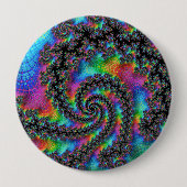 Trippy Hippie Psychedelic Rainbow Spiral Fractal Ronde Button 4,0 Cm (Voorkant)