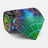 Trippy Hippie Psychedelic Rainbow Spiral Fractal Stropdas (Opgerold)