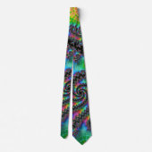 Trippy Hippie Psychedelic Rainbow Spiral Fractal Stropdas (Achterkant)