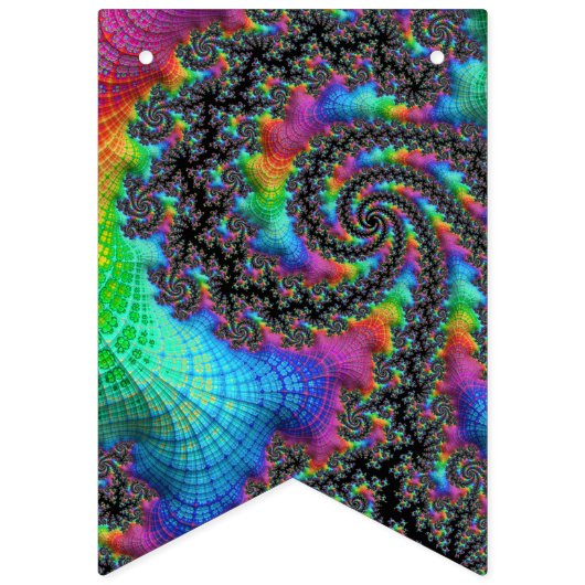 Trippy Hippie Psychedelic Rainbow Spiral Fractal Vlaggetjes (Tweede vlag)