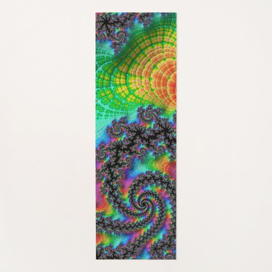 Trippy Hippie Psychedelic Rainbow Spiral Fractal Yogamat (Voorkant)