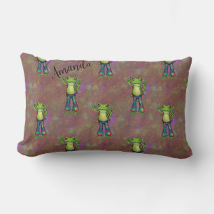 Trippy Hippie Psychedelische Kikker Vrede Retro Cu Kussen