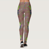Trippy Hippie Psychedelische Kikker Vrede Retro Cu Leggings (Achterkant)