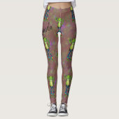 Trippy Hippie Psychedelische Kikker Vrede Retro Cu Leggings (Voorkant)