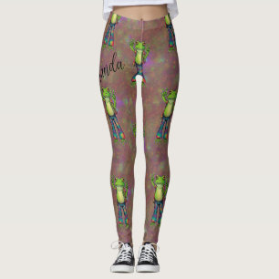 Trippy Hippie Psychedelische Kikker Vrede Retro Cu Leggings