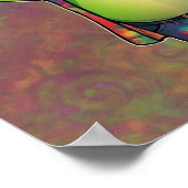 Trippy Hippie Psychedelische Kikker Vrede Retro Cu Poster (Hoek)