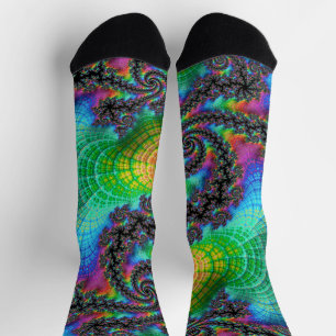 Trippy Hippie Psychedelische Regenboog Spiraal Fra Sokken