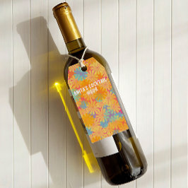 Trippy Hippie Psychedelische Retro Bloemen Ontwerp Cadeaulabel