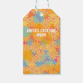 Trippy Hippie Psychedelische Retro Bloemen Ontwerp Cadeaulabel