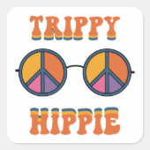Trippy Hippie Vierkante Sticker (Voorkant)
