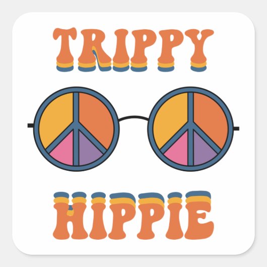 Trippy Hippie Vierkante Sticker (Voorkant)