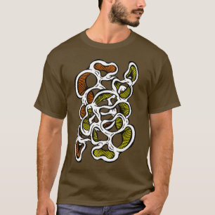Trippy Hippy Abstract organisch paddenstoelontwerp T-shirt