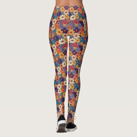 Trippy Hippy Flower Power Leggings (Achterkant)