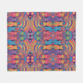 Trippy Hippy Katten Levendige Kleur Psychedelic Fleece Deken (Voorkant (Horizontaal))