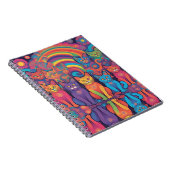 Trippy Hippy Katten Levendige Kleur Psychedelic Notitieboek (Rechterzijde)