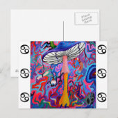 Trippy Hippy-paddenstoel Briefkaart (Voorkant / Achterkant)