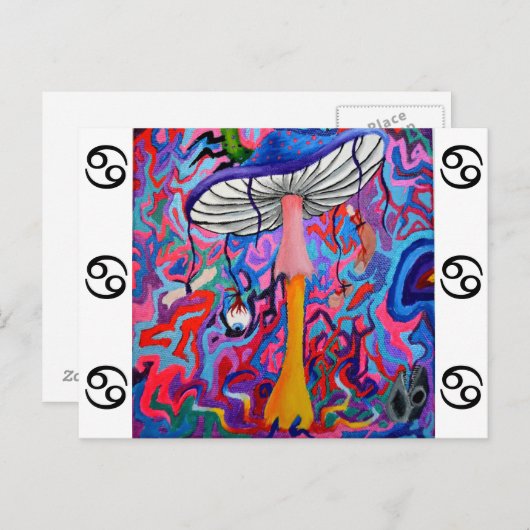Trippy Hippy-paddenstoel Briefkaart (Voorkant / Achterkant)