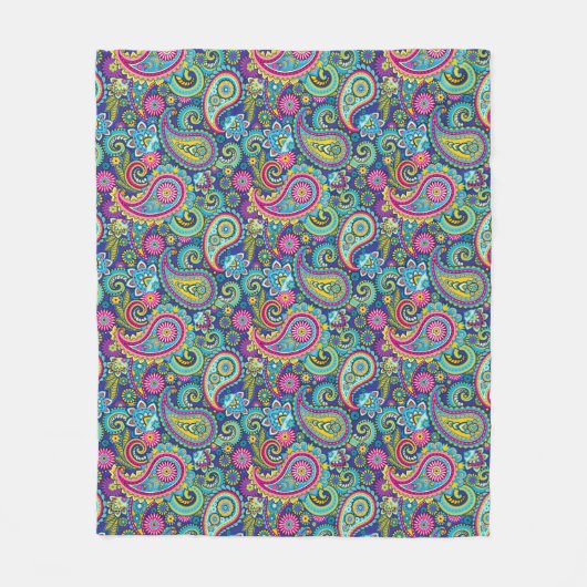 Trippy Hippy Paisley Fleece Blanket (Voorkant)