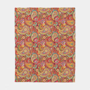 Trippy Hippy Paisley Fleece Blanket Deken
