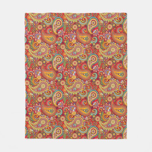 Trippy Hippy Paisley Fleece Blanket Deken (Voorkant)