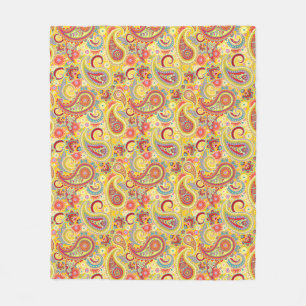 Trippy Hippy Paisley Fleece Deken