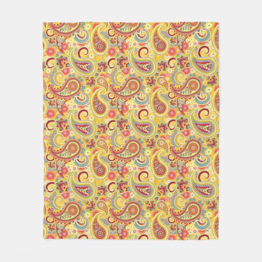 Trippy Hippy Paisley Fleece Deken (Voorkant)