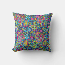 Trippy Hippy Paisley Throw Pillow Kussen