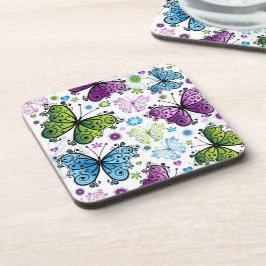 Trippy Hippy Retro Butterfly Bier Onderzetter