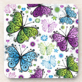 Trippy Hippy Retro Butterfly Bier Onderzetter (Voorkant)