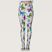 Trippy Hippy Retro Butterfly Leggings (Voorkant)