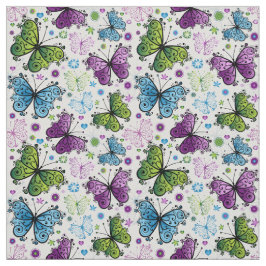 Trippy Hippy Retro Butterfly Stof