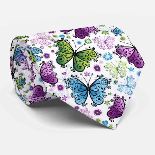 Trippy Hippy Retro Butterfly Stropdas (Opgerold)