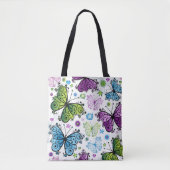 Trippy Hippy Retro Butterfly Tote Bag (Voorkant)