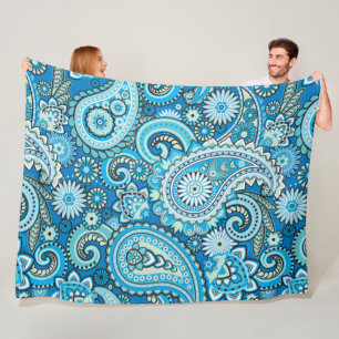 Trippy Hippy Retro Paisley Fleece Deken